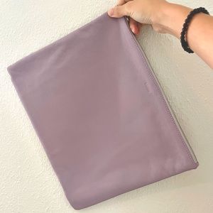 Baggu flat leather pouch/clutch in lavender